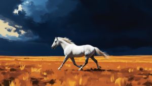 biały mustang